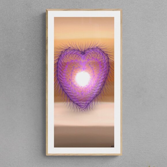 Other - Violet Glowing Heart | Valentine’s Day | romantic art | love| Minimalist Print